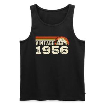 Vintage 1956 Birthday Gift 1956 Retro 1956 - Men's Premium Organic Tank Top - black - Front - AI Model Male 178 light (178cm)