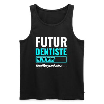 Futur dentiste - Débardeur bio Premium Homme - noir - Devant - Michal (187cm)