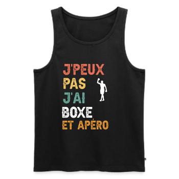 I can't I boxed man and vintage aperitif - Men's Premium Organic Tank Top - black - Front - Michal (187cm)