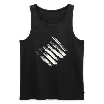 Streifen Muster Design - Männer Premium Bio Tank Top - Schwarz - Vorne - AI Model Male 178 light (178cm)
