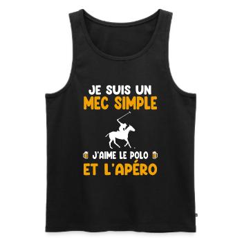 Einfacher Kerl Polo Aperitif Reiter Humor - Männer Premium Bio Tank Top - Schwarz - Vorne - Michal (187cm)