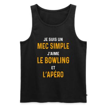 bowling apéro Mec simple bouliste - Débardeur bio Premium Homme - noir - Devant - Michal (187cm)