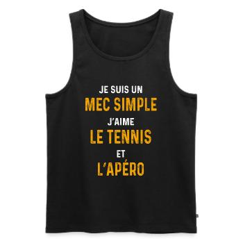 tennis aperitif Simple tennis guy - Men's Premium Organic Tank Top - black - Front - Michal (187cm)