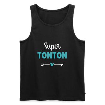 Super Uncle Heart Gift Uncle - Men's Premium Organic Tank Top - black - Front - Michal (187cm)