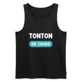 uncle in progress gift future uncle uncle gift - Men's Premium Organic Tank Top - black - Front - Michal (187cm)