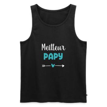 Bester Opa Herz Opa - Männer Premium Bio Tank Top - Schwarz - Vorne - AI Model Male 178 light (178cm)