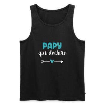 Opa, der Opa das Herz zerreißt - Männer Premium Bio Tank Top - Schwarz - Vorne - Michal (187cm)