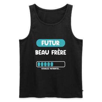futur beau frère cadeau beau frère - Débardeur bio Premium Homme - noir - Devant - AI Model Male 178 light (178cm)