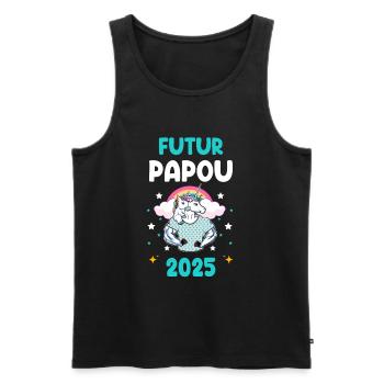 Future Papuan 2025 Unicorn Announces Pregnancy Dad - Men's Premium Organic Tank Top - black - Front - Michal (187cm)