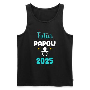 Future Papuan 2025 pacifier announcement pregnancy dad - Men's Premium Organic Tank Top - black - Front - Michal (187cm)