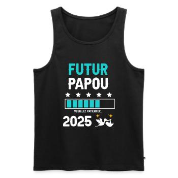 Future Papuan Stork 2025 Announcement Pregnancy Dad - Men's Premium Organic Tank Top - black - Front - Michal (187cm)