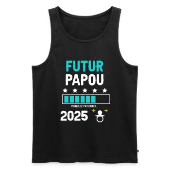 Future Papuan Pacifier 2025 Announcement Pregnancy Dad - Men's Premium Organic Tank Top - black - Front - Michal (187cm)