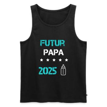 Future Papa 2025 Flasche Schwangerschaftsankündigung - Männer Premium Bio Tank Top - Schwarz - Vorne - Michal (187cm)