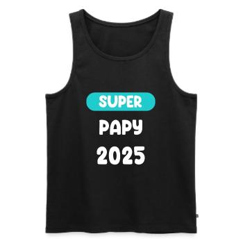 super 2025 papy cadeau annonce grossesse - Débardeur bio Premium Homme - noir - Devant - Michal (187cm)