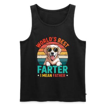 World's Best Farter, I Mean Father Funny Dad Gift - Männer Premium Bio Tank Top - Schwarz - Vorne - AI Model Male 178 light (178cm)