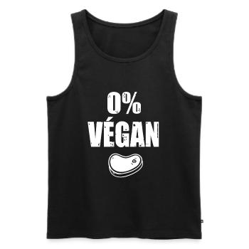 barbecue 0% végan humour drôle bbq - Débardeur bio Premium Homme - noir - Devant - Michal (187cm)