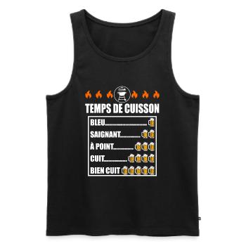 barbecue humour cuisson apéro bière bbq - Débardeur bio Premium Homme - noir - Devant - Michal (187cm)