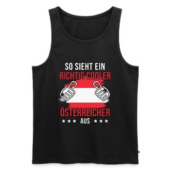 This is what a really cool Austrian looks like - Men's Premium Organic Tank Top - black - Front - AI Model Male 178 light (178cm)