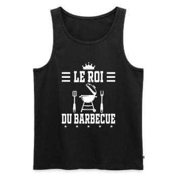 barbecue le roi du barbecue bbq - Débardeur bio Premium Homme - noir - Devant - AI Model Male 178 light (178cm)