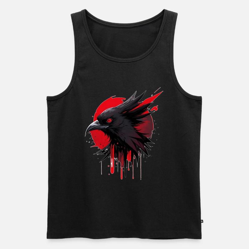 Fantasievogel rot-schwarz - Männer Premium Bio Tank Top - Schwarz