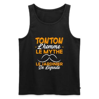 Tonton Le Jardinier De Légende Cadeau Jardinage - Débardeur bio Premium Homme - noir - Devant - Michal (187cm)