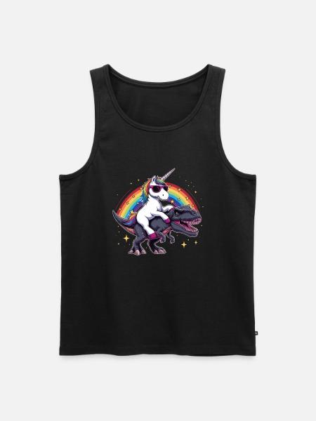 Unicorn Dinosaur T-Rex gave til pigesjov - Herre Premium økologisk tanktop - sort