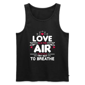 L'amour Est Dans L'air Ne Respire Pas St Valentin - Débardeur bio Premium Homme - noir - Devant - Michal (187cm)