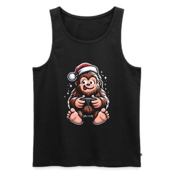 Bigfoot Gamer Noël Cadeau Humour Geek - Débardeur bio Premium Homme - noir - Devant - AI Model Male 178 light (178cm)