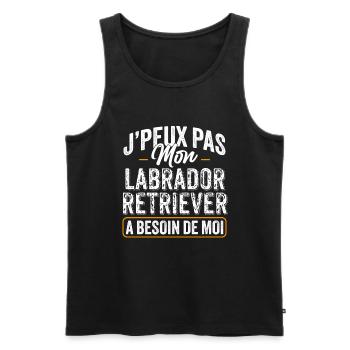 J'Peux Pas Mon Labrador Retriever A Besoin De Moi - Débardeur bio Premium Homme - noir - Devant - Michal (187cm)