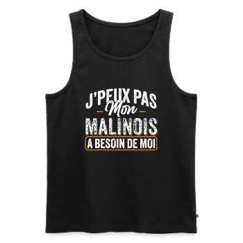 J'Peux Pas Mon Malinois A Besoin De Moi - Débardeur bio Premium Homme - noir - Devant - Michal (187cm)
