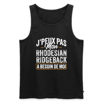 J'Peux Pas Mon Rhodesian Ridgeback A Besoin De Moi - Débardeur bio Premium Homme - noir - Devant - Michal (187cm)