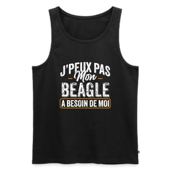 J'Peux Pas Mon Beagle A Besoin De Moi - Débardeur bio Premium Homme - noir - Devant - Michal (187cm)