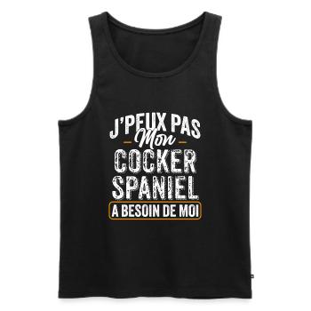 J'Peux Pas Mon Cocker Spaniel A Besoin De Moi - Débardeur bio Premium Homme - noir - Devant - Michal (187cm)