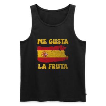 Ich mag das Frucht-Meme Spanien-Flagge ayarez - Männer Premium Bio Tank Top - Schwarz - Vorne - AI Model Male 178 light (178cm)