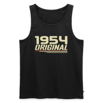 Born in 1954 Vintage 1954 Retro Birthday 1954 - Men's Premium Organic Tank Top - black - Front - AI Model Male 178 light (178cm)