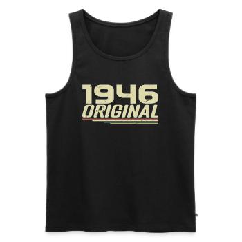 Né en 1946 Vintage 1946 Anniversaire Rétro 1946 - Débardeur bio Premium Homme - noir - Devant - Michal (187cm)