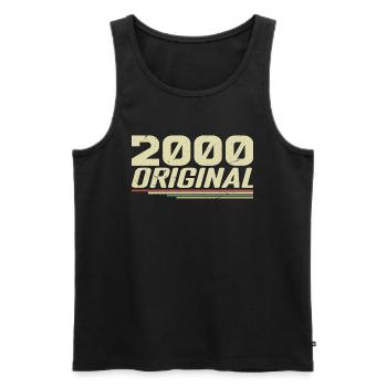 Born in 2000 Vintage 2000 Retro Anniversary 2000 - Men's Premium Organic Tank Top - black - Front - AI Model Male 178 light (178cm)