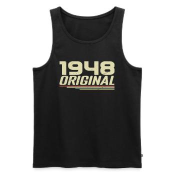 Né en 1948 Vintage 1948 Anniversaire Rétro 1948 - Débardeur bio Premium Homme - noir - Devant - Michal (187cm)