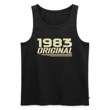 Né en 1983 Vintage 1983 Anniversaire Rétro 1983 - Débardeur bio Premium Homme - noir - Devant - Michal (187cm)