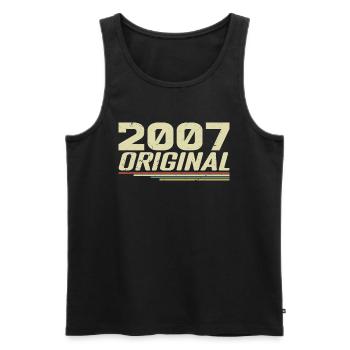Born in 2007 Vintage 2007 Retro Anniversary 2007 - Men's Premium Organic Tank Top - black - Front - Michal (187cm)