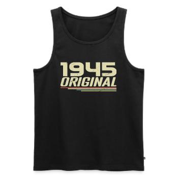 Né en 1945 Vintage 1945 Anniversaire Rétro 1945 - Débardeur bio Premium Homme - noir - Devant - Michal (187cm)