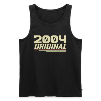Born in 2004 Vintage 2004 Retro Birthday 2004 - Men's Premium Organic Tank Top - black - Front - AI Model Male 178 light (178cm)