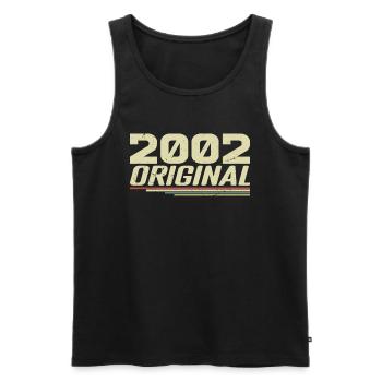 Né en 2002 Vintage 2002 Anniversaire Rétro 2002 - Débardeur bio Premium Homme - noir - Devant - Michal (187cm)