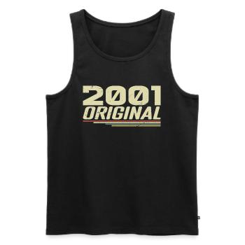 Né en 2001 Vintage 2001 Anniversaire Rétro 2001 - Débardeur bio Premium Homme - noir - Devant - Michal (187cm)