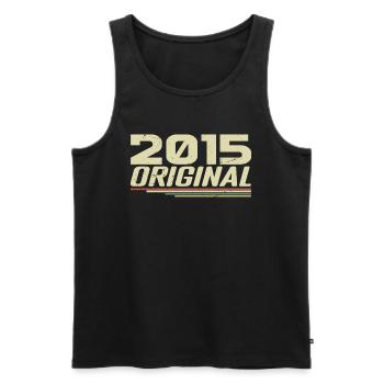 Born in 2015 Vintage 2015 Retro Anniversary 2015 - Men's Premium Organic Tank Top - black - Front - Michal (187cm)