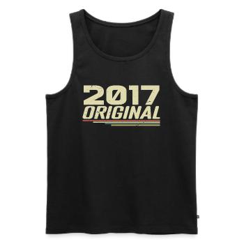 Né en 2017 Vintage 2017 Anniversaire Rétro 2017 - Débardeur bio Premium Homme - noir - Devant - Michal (187cm)