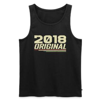 Born in 2018 Vintage 2018 Retro Birthday 2018 - Men's Premium Organic Tank Top - black - Front - AI Model Male 178 light (178cm)