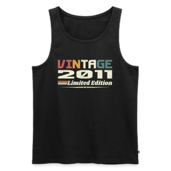 Jahrgang 2011 Geschenk 2011 Geburtstag 2011 Retro - Männer Premium Bio Tank Top - Schwarz - Vorne - AI Model Male 178 light (178cm)