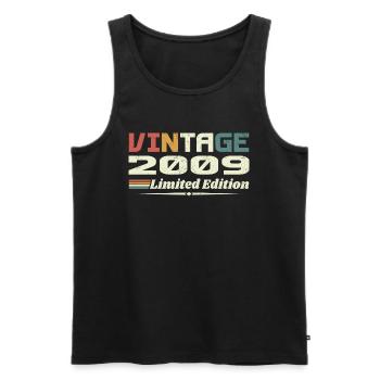 Vintage 2009 Gift 2009 Retro Birthday 2009 - Men's Premium Organic Tank Top - black - Front - Michal (187cm)