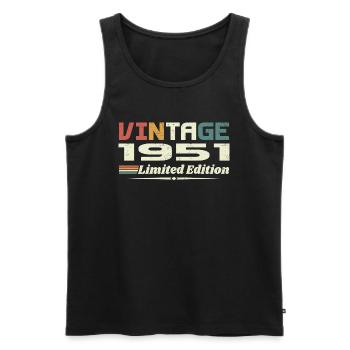 Jahrgang 1951 Geschenk 1951 Geburtstag 1951 Retro - Männer Premium Bio Tank Top - Schwarz - Vorne - Michal (187cm)